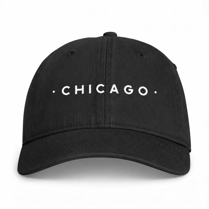 Chicago Washed Baseball Cap in Black