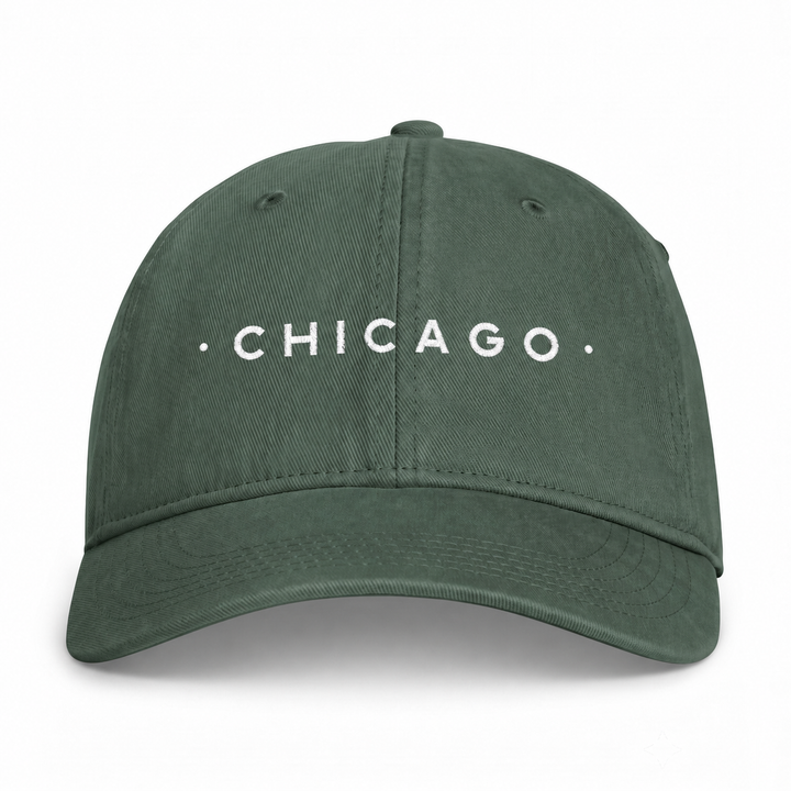 Chicago Washed Baseball Cap in Moss