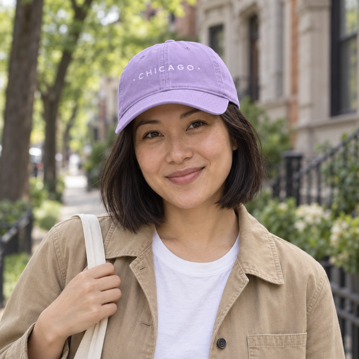 Chicago Washed Baseball Cap in Orchid