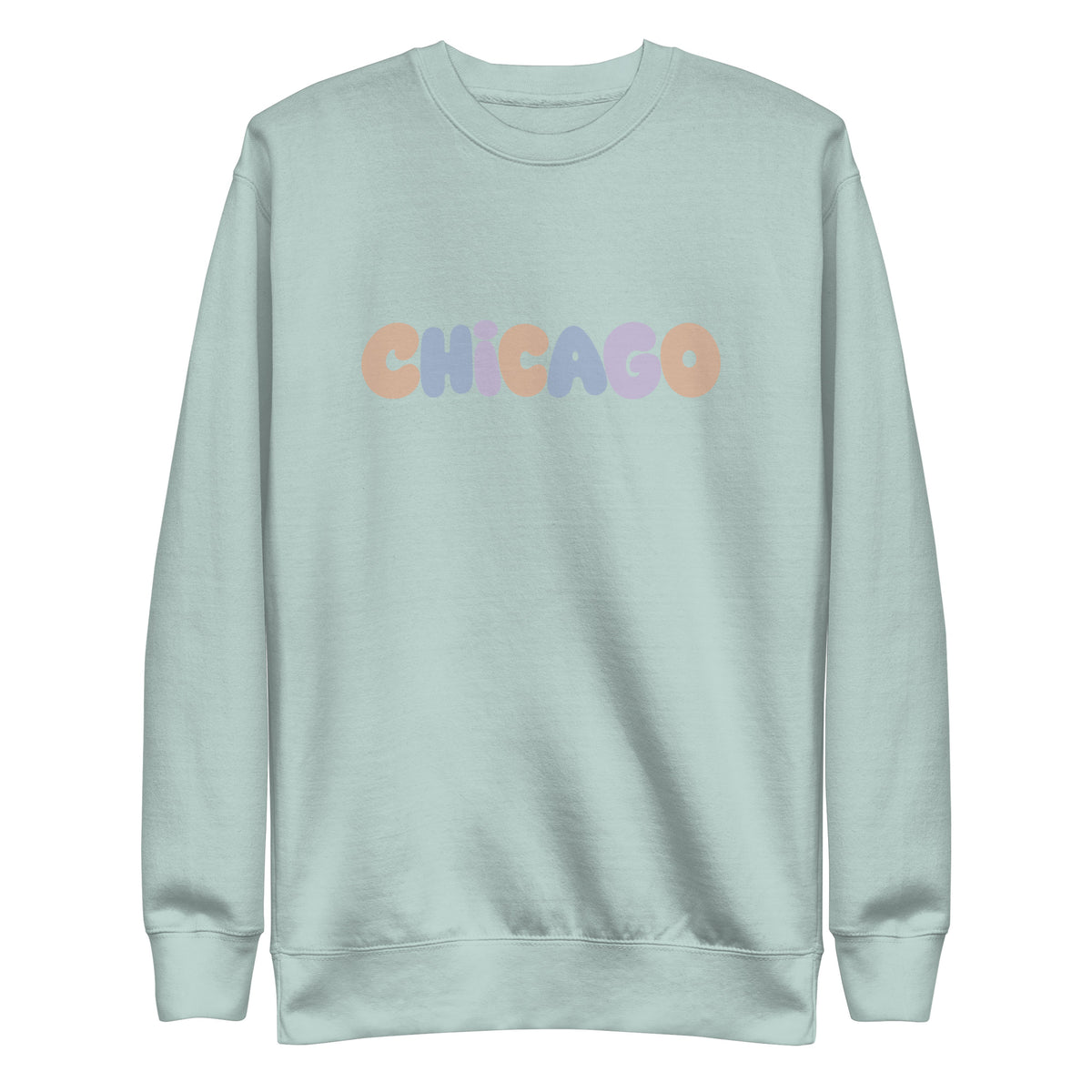 Chicago Block Party Crewneck Sweatshirt in Agave, front view